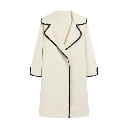 Brussels Luxe Oversized Coat - flat-lay product shot, cream - Miss Mosa By Akanksha