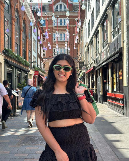Budapest Luxe Black Co-ord Set In Black - front shot on model, black - Miss Mosa By Akanksha