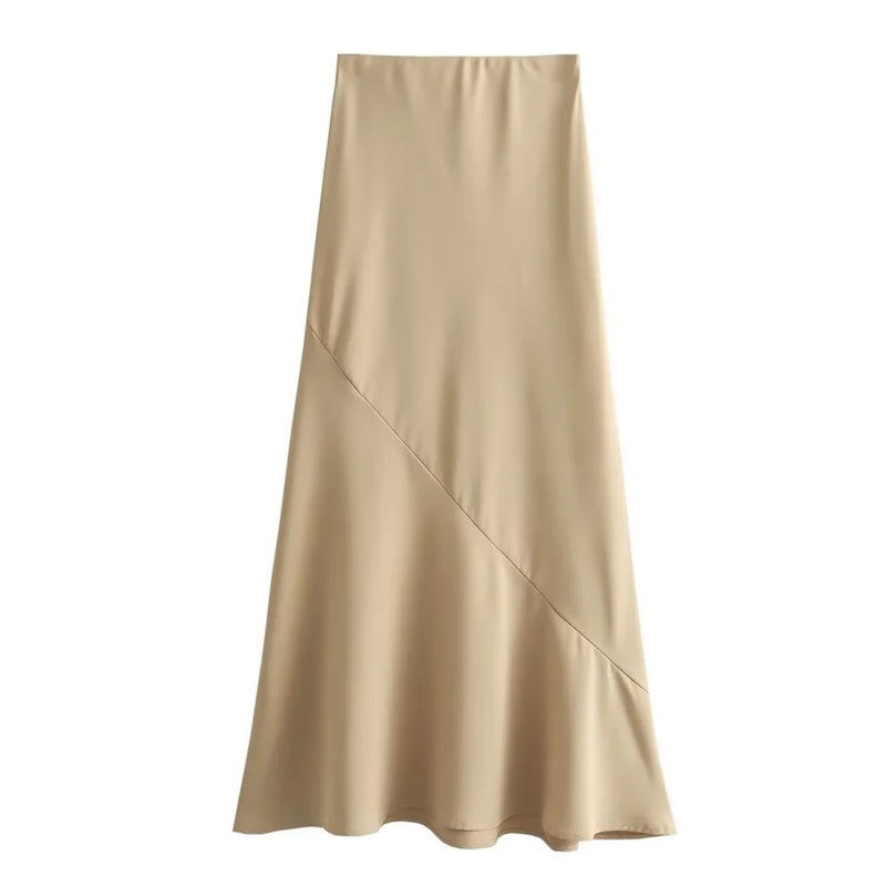 Cynthia Statement Vest Suit with Skirt In Beige