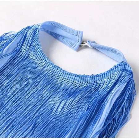 Blue Hue Tasseled Statement Dress - Alamode By Akanksha