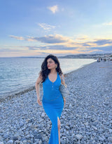 Erina Crochet Slit Maxi Dress