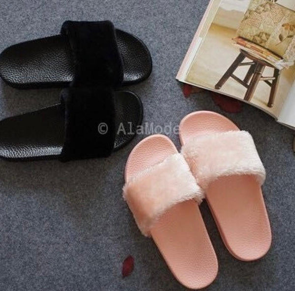 Luxury Furry Slip Ons - Alamode By Akanksha