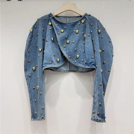 Yasmin Embellished Denim Blouse