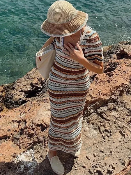 Siya Luxe Soft Knit Holiday Dress In Multicolor