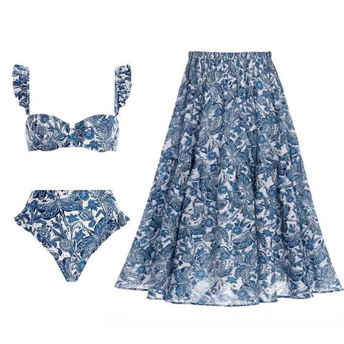 Calantha Bikini with Skirt In Blue