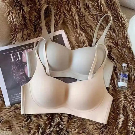 Calor Seamless Bralettes - flat-lay product shot, nude - Miss Mosa By Akanksha