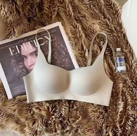 Calor Seamless Bralettes - flat-lay product shot, nude - Miss Mosa By Akanksha