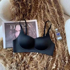 Calor Seamless Bralettes - flat-lay product shot, black - Miss Mosa By Akanksha
