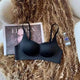 Calor Seamless Bralettes - flat-lay product shot, black - Miss Mosa By Akanksha