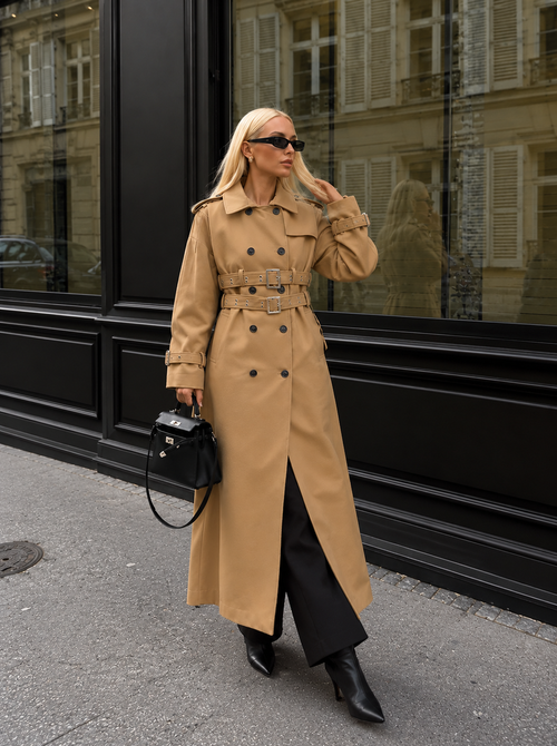 Gracie Belted Long Trench Coat
