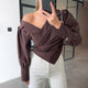 Camelia Summer Top - close-up shot, dark brown - Miss Mosa By Akanksha
