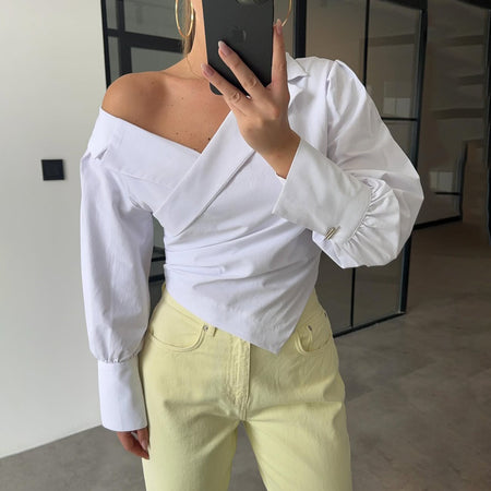 Camelia Summer Top - front shot, white - Miss Mosa By Akanksha