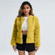 Carrie Bradshaw Luxury - Faux Fur Jackets - front shot on model, mustard yellow - Miss Mosa By Akanksha
