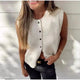 Casa Statement Vest Summer Tops - front shot on model, white - Miss Mosa By Akanksha