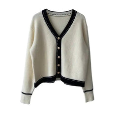 Caspian Buttoned Sweaters - front shot on hanger, cream - Miss Mosa By Akanksha