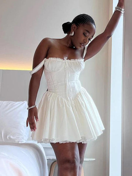 Cassey Luxe Summer Dress in White - lifestyle shot on model, white - Miss Mosa By Akanksha