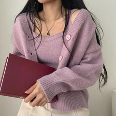 Castor Sweater Set - front shot on model, lilac - Miss Mosa By Akanksha