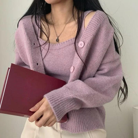 Castor Sweater Set - front shot on model, lilac - Miss Mosa By Akanksha