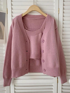 Castor Sweater Set - front shot on hanger, pink - Miss Mosa By Akanksha