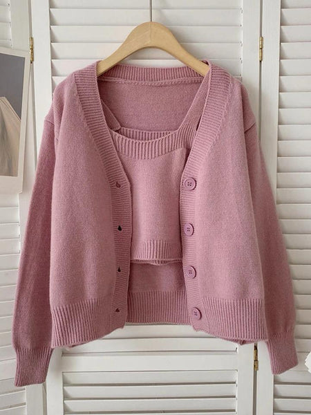 Castor Sweater Set - front shot on hanger, pink - Miss Mosa By Akanksha