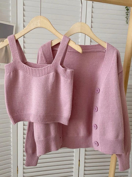 Castor Sweater Set - styled flat-lay shot, pink - Miss Mosa By Akanksha