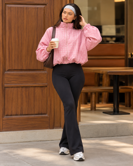 Faro Check Crop Windbreaker Jacket
