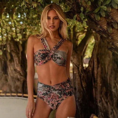 Celestial swimsuit with Skirt In Multicolor
