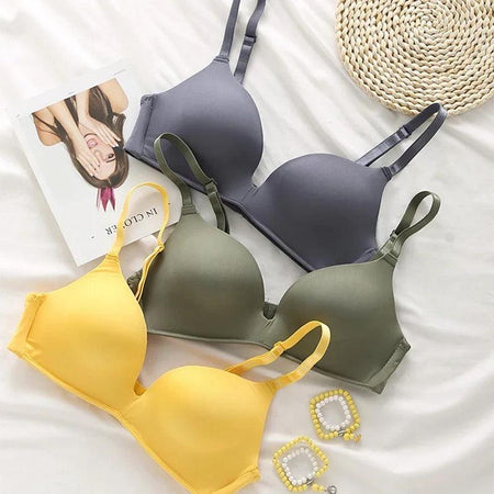 Celine Seamless Bralettes - styled flat-lay shot, multicolour - Miss Mosa By Akanksha