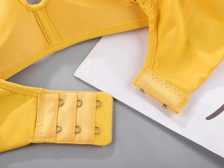 Celine Seamless Bralettes - close-up of back closure, yellow - Miss Mosa By Akanksha