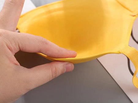 Celine Seamless Bralettes - close-up of cup lining, yellow - Miss Mosa By Akanksha