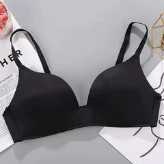 Celine Seamless Bralettes - front shot on hanger, black - Miss Mosa By Akanksha