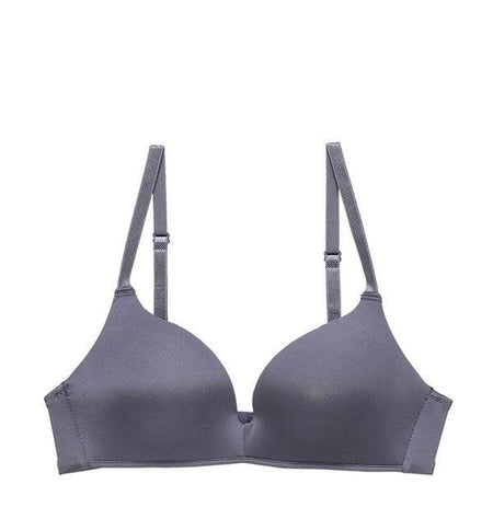 Celine Seamless Bralettes - front shot on hanger, grey - Miss Mosa By Akanksha