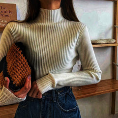 Champel Statement Turtleneck Sweater - front shot on model, grey - Miss Mosa By Akanksha