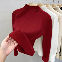 Charli Fleece Statement Pullover - flat-lay product shot, red - Miss Mosa By Akanksha