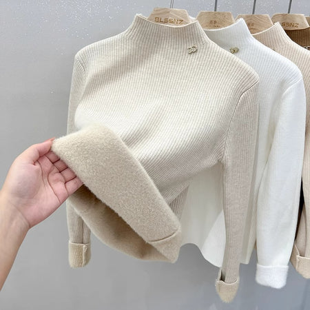 Charli Fleece Statement Pullover - flat-lay product shot, off-white - Miss Mosa By Akanksha