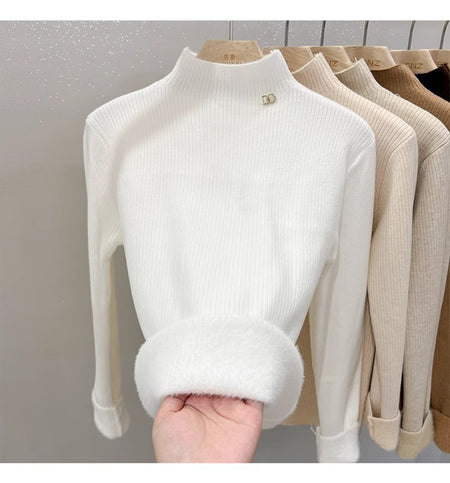 Charli Fleece Statement Pullover - flat-lay product shot, white - Miss Mosa By Akanksha