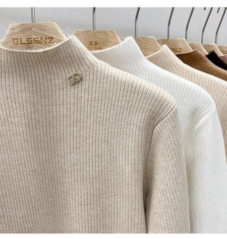 Charli Fleece Statement Pullover - flat-lay product shot, beige and off-white - Miss Mosa By Akanksha