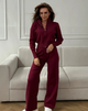 Charlin Premium Winter Coord Set - full-length front shot, burgundy - Miss Mosa By Akanksha
