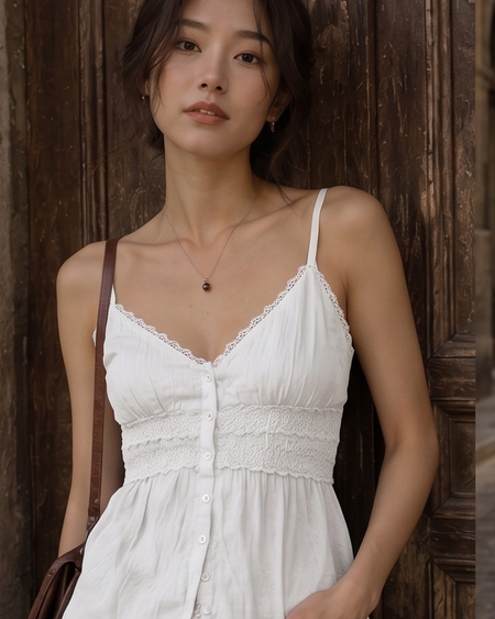 Charlotte Lace Summer Top - close-up shot, cream - Miss Mosa By Akanksha