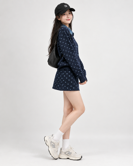 Imperia Soft Polka Woolen Coord Skirt Set