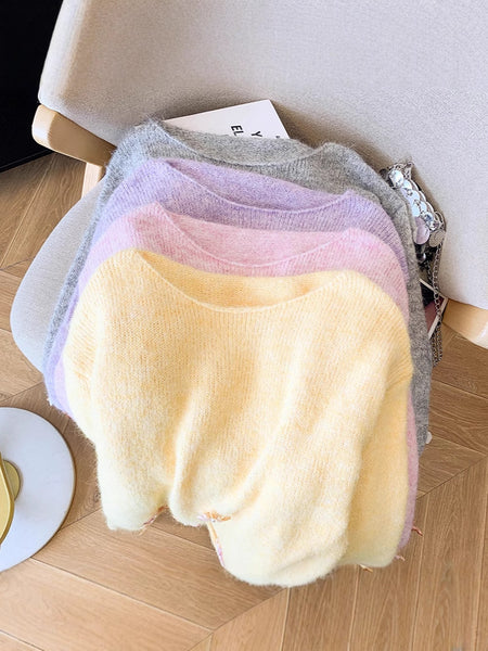 Chiara Floral Oversized Sweater In Lilac - flat-lay product shot of colour range - Miss Mosa By Akanksha