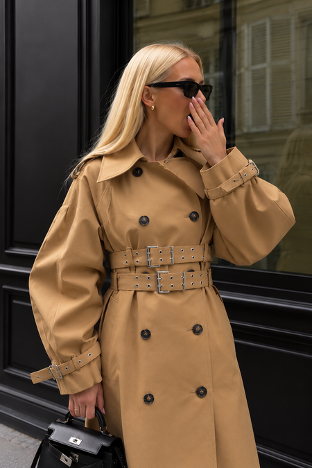 Gracie Belted Long Trench Coat
