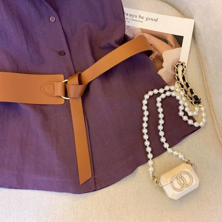Chile Halterneck Top With Belt - fabric detail shot, purple - Miss Mosa By Akanksha
