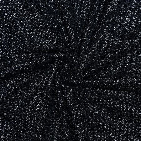 Ciana Shimmer Maxi Dress With Scarf - close-up of fabric detail, black - Miss Mosa By Akanksha