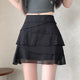 Cira Ruffle Skorts - front shot, black - Miss Mosa By Akanksha