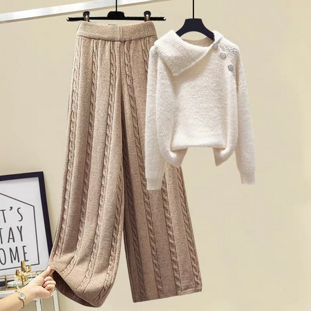 Cleo Luxe Coord Set With Jacket - flat-lay shot, beige trousers and cream top - Miss Mosa By Akanksha