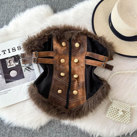 Clio Fur Tube Top In Black - flat-lay product shot - Miss Mosa By Akanksha