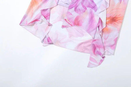 Clove Ruffled Summer Maxi Dress In Purple - close-up of ruffle hem - Miss Mosa By Akanksha