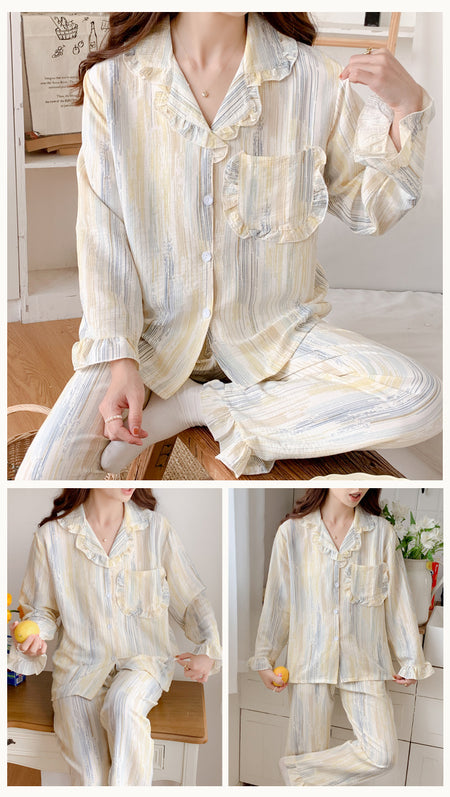 Coco Floral Cotton Nightsuits - multicolour flat-lay shot, white - Miss Mosa By Akanksha