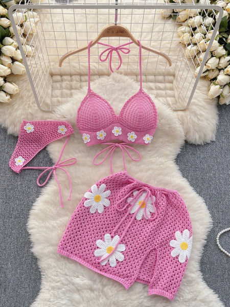 Colon 2 Piece Summer Set - Resortwear Set - styled flat-lay shot, pink - Miss Mosa By Akanksha